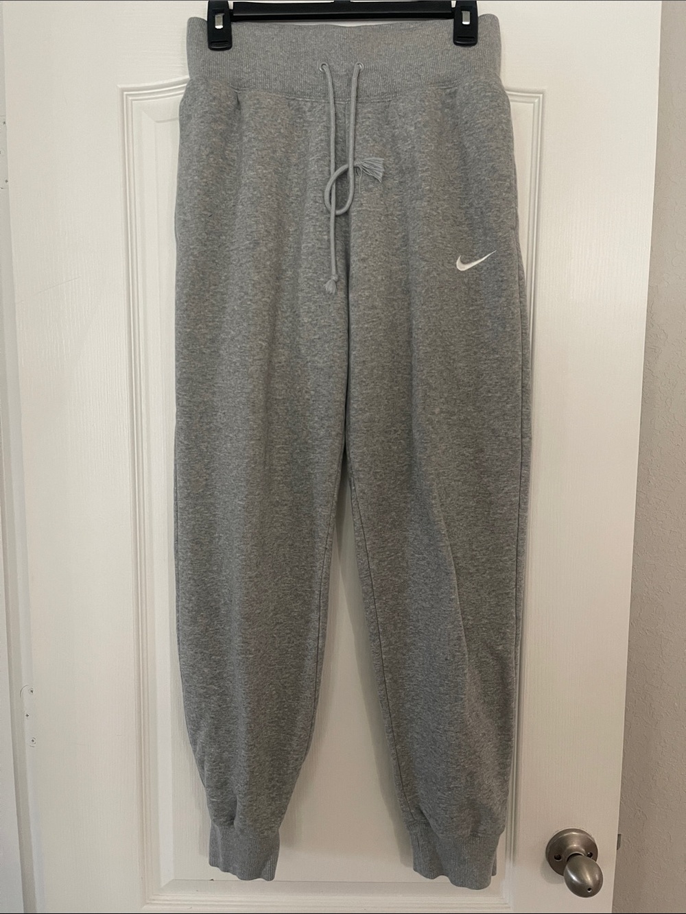 Nike Kids Gray Fleece Joggers with Swoosh